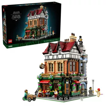 LEGO Icons statybinis rinkinys 10350 Tudor kampinis namas – 3 266 detalės, 8 minifigūrėlės, amžius 18+, 260×250×310 mm