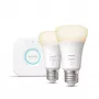 Philips Hue White pradinis rinkinys: 2 protingos E27 lemputės (1100 liumenų)