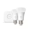 Philips Hue White pradinis rinkinys: 2 protingos E27 lemputės (1100 liumenų)
