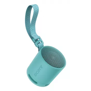 Sony SRS-XB100 – Belaidis Bluetooth garsiakalbis, nešiojamas, IP67 atsparus vandeniui ir dulkėms, 16 val. baterija, ekologiškas, lauko ir kelionių, mėlynas