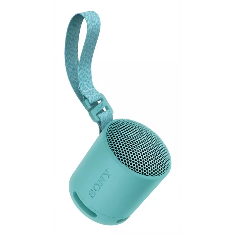Sony SRS-XB100 – Belaidis Bluetooth garsiakalbis, nešiojamas, IP67 atsparus vandeniui ir dulkėms, 16 val. baterija, ekologiškas, lauko ir kelionių, mėlynas