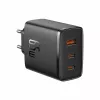 Greitasis įkroviklis Baseus Cube Pro 65W — 3 prievadai (2×USB-C, 1×USB-A), 110–240V, AC, universalus, juodas, 0,154 kg