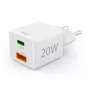 Hama 00201991 greitasis sieninis USB-C ir USB-A įkroviklis 20 W baltas