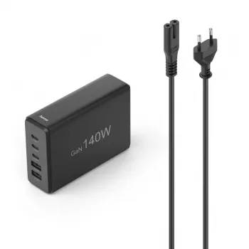 Hama 00201978 greitasis įkroviklis nešiojamam kompiuteriui, išmaniajam telefonui, planšetei, maitinimo blokui, juodas, 140 W, 3×USB-C, patalpoms