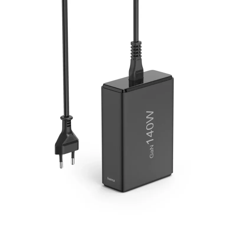 Hama 00201978 greitasis įkroviklis nešiojamam kompiuteriui, išmaniajam telefonui, planšetei, maitinimo blokui, juodas, 140 W, 3×USB-C, patalpoms