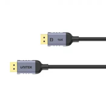 DisplayPort laidas Unitek C1626GY01-2M, DisplayPort 2.1 vyriškas–vyriškas, 2 m, 80 Gbit/s, 16K@60Hz, 4K@240Hz, HDR, HDCP 2.2