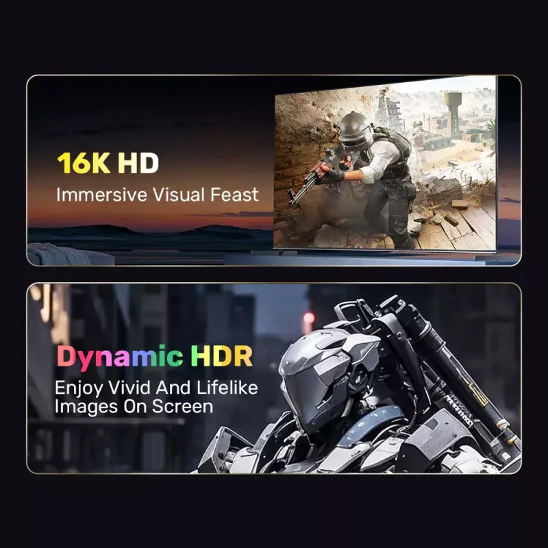 DisplayPort laidas Unitek C1626GY01-2M, DisplayPort 2.1 vyriškas–vyriškas, 2 m, 80 Gbit/s, 16K@60Hz, 4K@240Hz, HDR, HDCP 2.2
