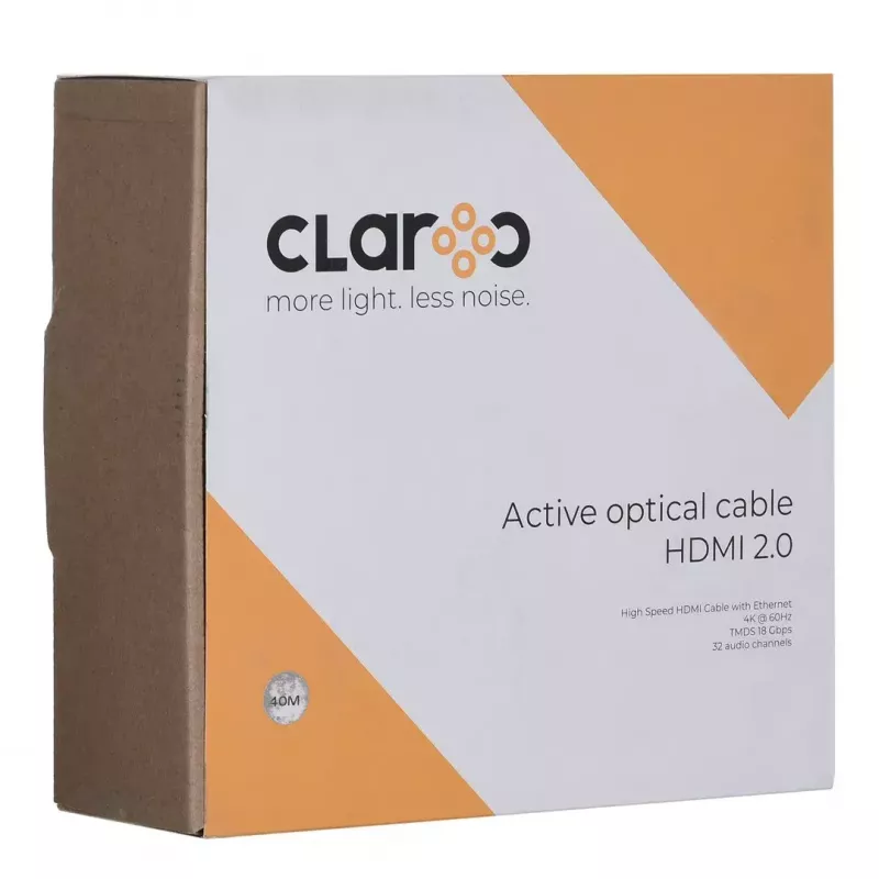 HDMI šviesolaidinis kabelis claroc FEN-HDMI-20-40M, aktyvus optinis kabelis (AOC) HDMI 2.0, 4K, 40 m