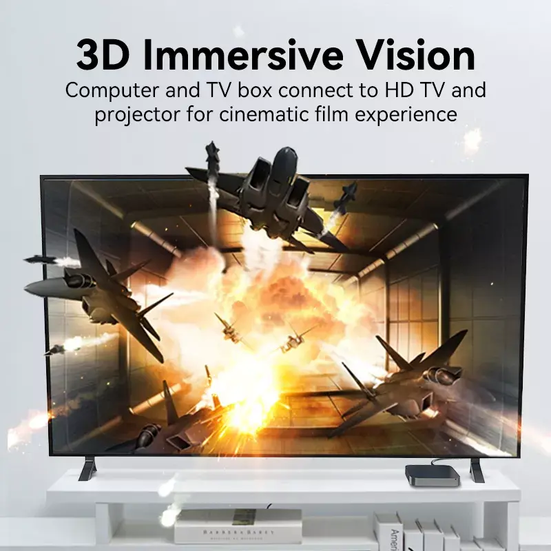 HDMI kabelis Vention 2.1 8K 2 m, pintas medvilninis apvalkalas, 48 Gbit/s, 120 Hz, HDMI Type A kištukas–kištukas, mėlynas