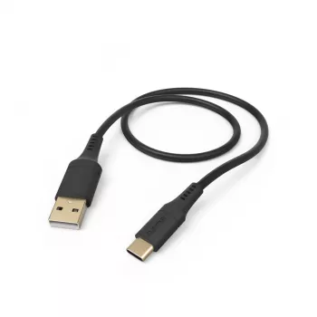 Hama Flexible USB kabelis USB 2.0 1,5 m USB A USB C Juodas