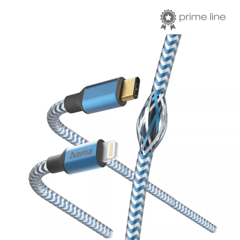 Hama atšvaitinis laidas 1,5 m mėlynas Lightning į USB C 3 A