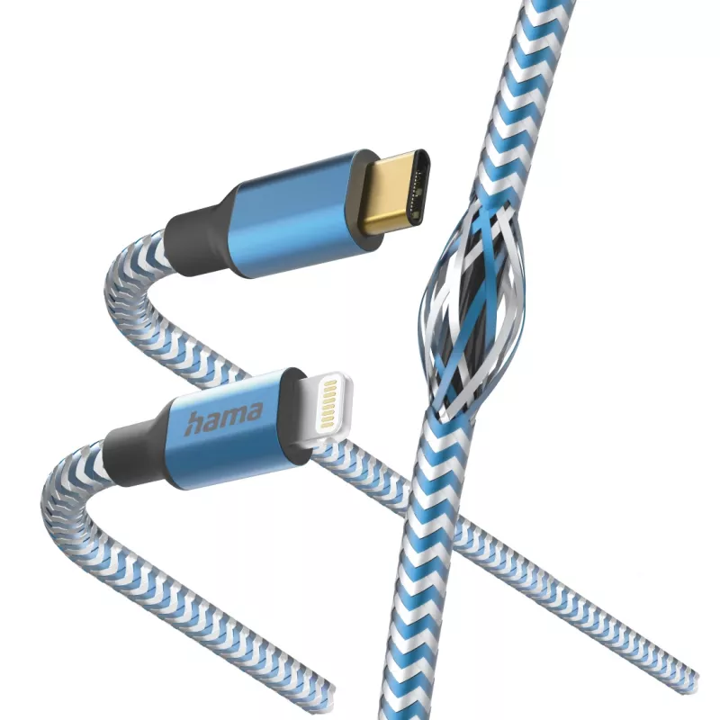 Hama atšvaitinis laidas 1,5 m mėlynas Lightning į USB C 3 A