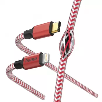 Hama atšvaitinis kabelis 1,5 m raudonas Lightning – USB C 3A