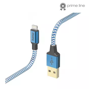 Laidas Hama Reflective 1,5 m mėlynas Lightning į USB A 2,4 A