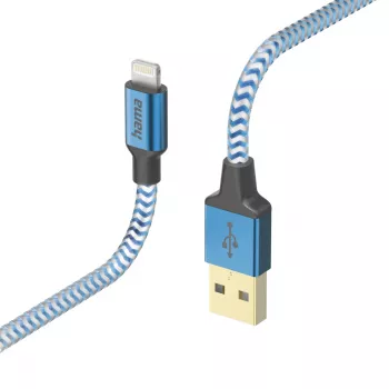 Laidas Hama Reflective 1,5 m mėlynas Lightning į USB A 2,4 A