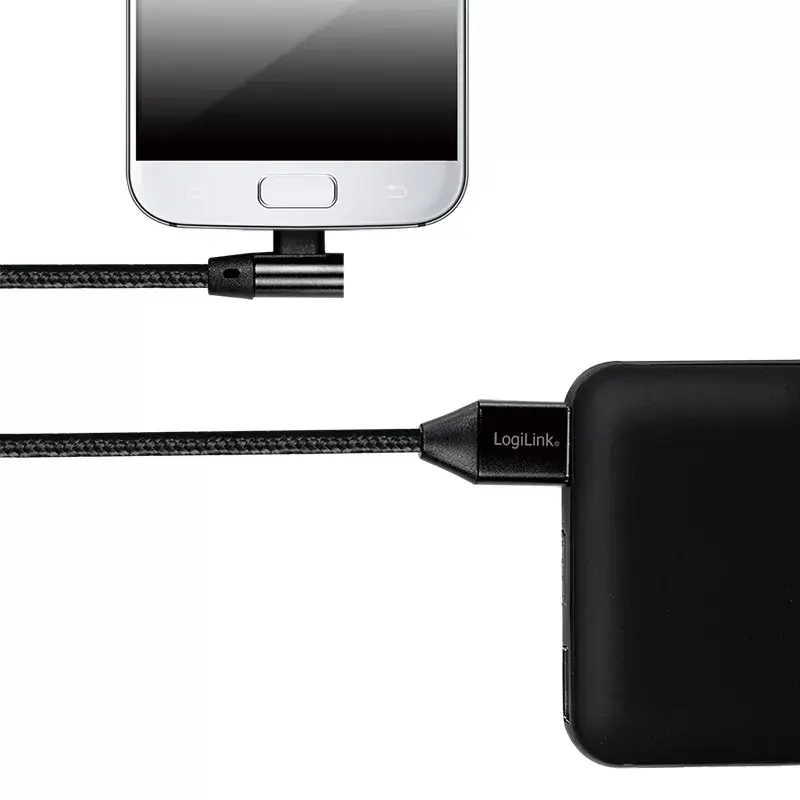 USB kabelis LogiLink CU0142 USB 2.0 0,3 m USB A – Micro-USB B juodas