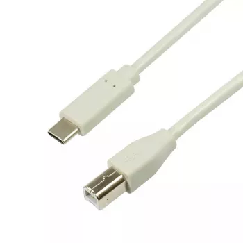 USB kabelis LogiLink CU0160 USB 2.0 1 m USB-C į USB-B baltas