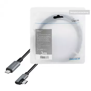 USB-C laidas LogiLink CU0183 2m juodas sidabrinis USB 2.0
