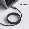 Unitek C14110GY-2M USB-C į USB-C kroviklio laidas, PD 240 W (48 V/5 A), 2 m, juodai pilkas