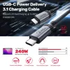 Unitek C14110GY-2M USB-C į USB-C kroviklio laidas, PD 240 W (48 V/5 A), 2 m, juodai pilkas