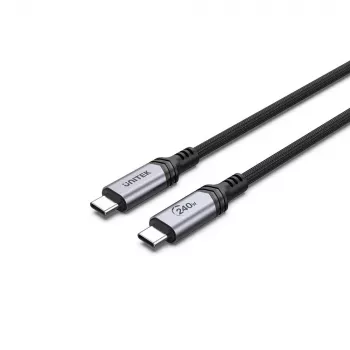 Unitek C14110GY-2M USB-C į USB-C kroviklio laidas, PD 240 W (48 V/5 A), 2 m, juodai pilkas