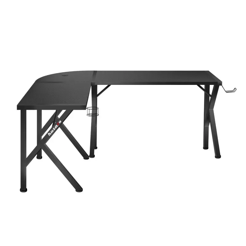 Kampinis žaidimų stalas Huzaro Hero 6.3 Black L formos anglies pluošto viršus 1540×1170×740 mm
