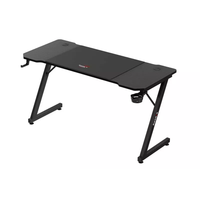 Ergonominis žaidimų stalas huzaro Hero 3.3 Juodas – tiesus stačiakampis 1400x600 mm