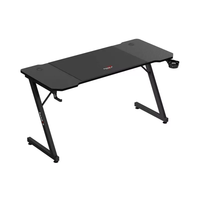 Ergonominis žaidimų stalas huzaro Hero 3.3 Juodas – tiesus stačiakampis 1400x600 mm