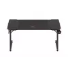 Gaming stalas huzaro Hero 3.3 RGB – juodas tiesus stalviršis 1400x600 mm, LED apšvietimas, puodelio laikiklis, ausinių kablys