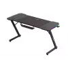 Gaming stalas huzaro Hero 3.3 RGB – juodas tiesus stalviršis 1400x600 mm, LED apšvietimas, puodelio laikiklis, ausinių kablys