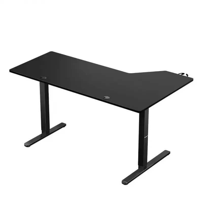 Gaming stalas huzaro Hero 9.1 Juodas – L formos MDF viršus, USB-C įkrovimas, LED valdymas, reguliuojamas aukštis 72–118 cm
