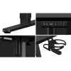 Gaming stalas huzaro Hero 9.1 Juodas – L formos MDF viršus, USB-C įkrovimas, LED valdymas, reguliuojamas aukštis 72–118 cm