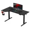 Gaming stalas huzaro Hero 9.1 Juodas – L formos MDF viršus, USB-C įkrovimas, LED valdymas, reguliuojamas aukštis 72–118 cm
