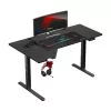 Gaming stalas huzaro Hero 9.1 Juodas – L formos MDF viršus, USB-C įkrovimas, LED valdymas, reguliuojamas aukštis 72–118 cm