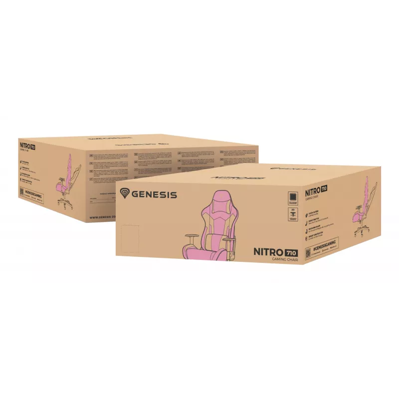 Žaidimų kėdė GENESIS Nitro 710 Oro pripildyta sėdynė Balta 150 kg