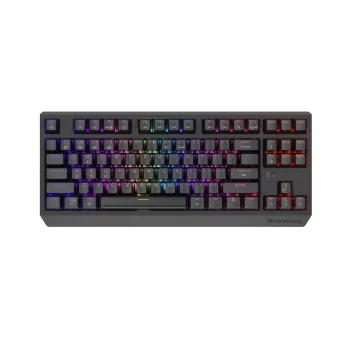 Mechaninė žaidimų klaviatūra GENESIS Thor 230 TKL be skaičių bloko – USB, RF belaidis, Bluetooth, 87 klavišų QWERTY, pilka