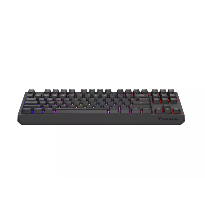 Mechaninė žaidimų klaviatūra GENESIS Thor 230 TKL be skaičių bloko – USB, RF belaidis, Bluetooth, 87 klavišų QWERTY, pilka