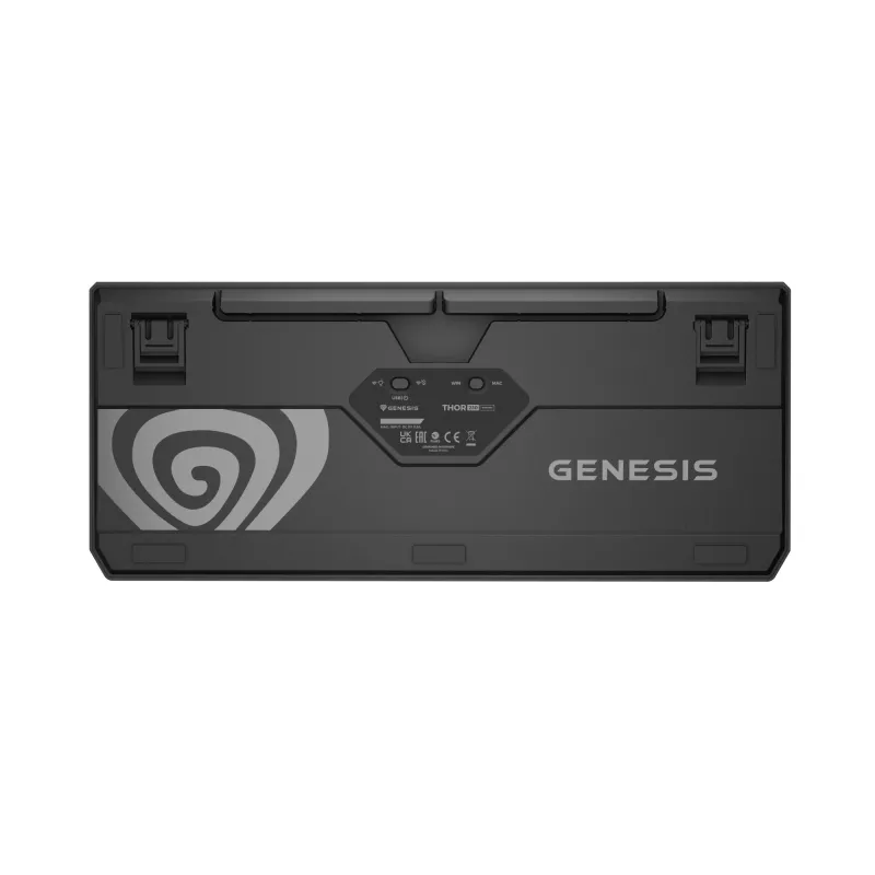 Mechaninė žaidimų klaviatūra GENESIS Thor 230 TKL be skaičių bloko – USB, RF belaidis, Bluetooth, 87 klavišų QWERTY, pilka