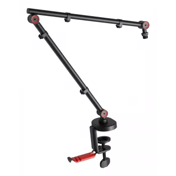 Mikrofono stovas GENESIS NGM-2156 su staliniu spaustuku, juodas