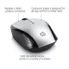 HP Wireless Mouse 200 (Pike Silver), ambidekstrinė, optinė, RF belaidė, 1000 DPI, sidabrinė