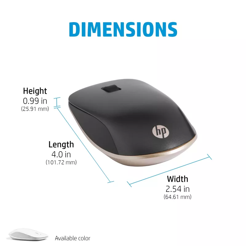 HP 410 Slim Silver Bluetooth pelė, ambidekstrinė, Bluetooth, 2000 DPI, sidabrinė