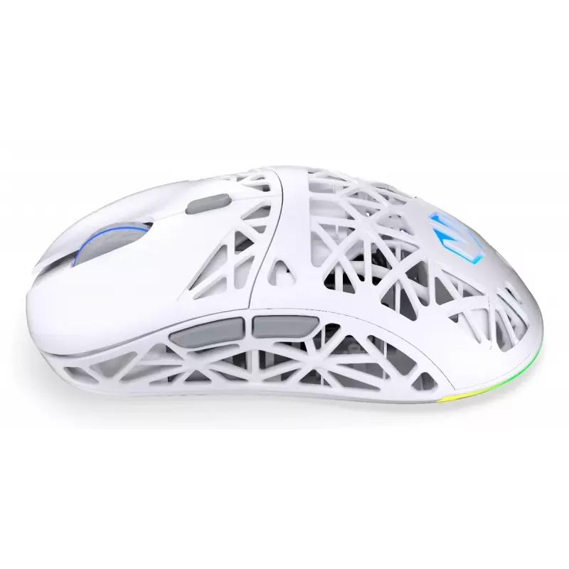 Belaidė žaidimų pelė ENDORFY LIV Onyx White – Bluetooth/2,4 GHz, 12000 DPI, ambidekstrinė, aRGB apšvietimas, 6 mygtukai, USB-A/USB-C laidas