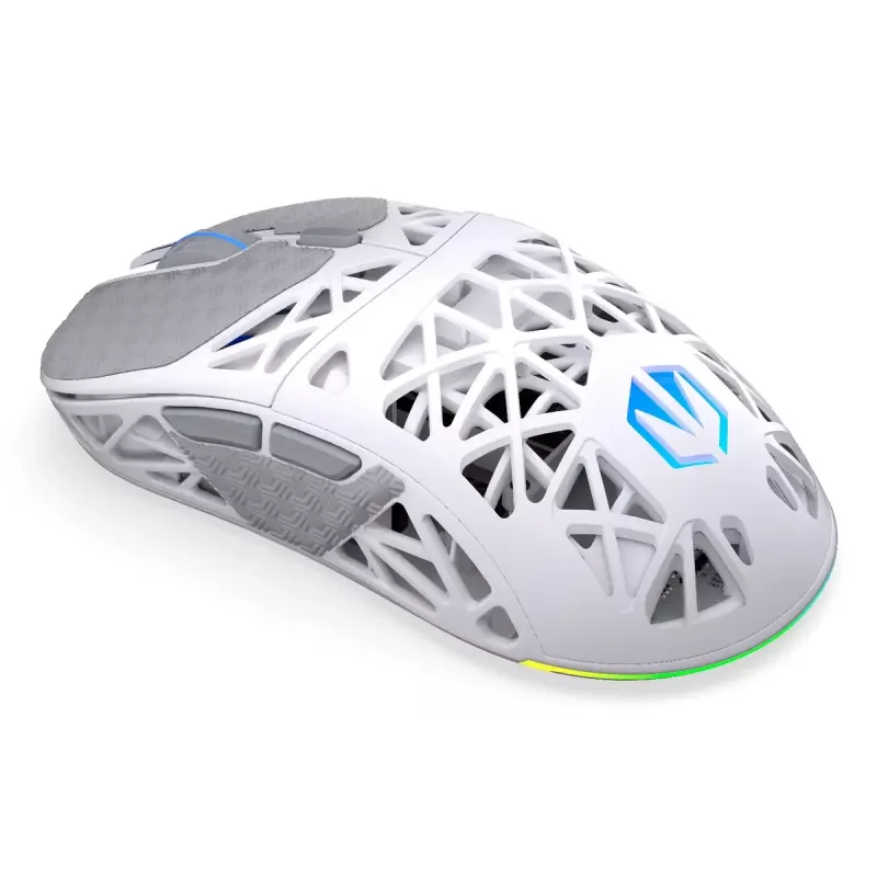 Belaidė žaidimų pelė ENDORFY LIV Onyx White – Bluetooth/2,4 GHz, 12000 DPI, ambidekstrinė, aRGB apšvietimas, 6 mygtukai, USB-A/USB-C laidas