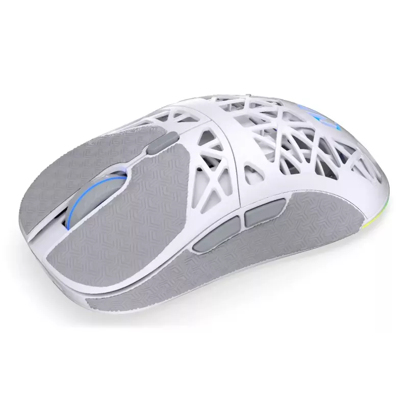 Belaidė žaidimų pelė ENDORFY LIV Onyx White – Bluetooth/2,4 GHz, 12000 DPI, ambidekstrinė, aRGB apšvietimas, 6 mygtukai, USB-A/USB-C laidas