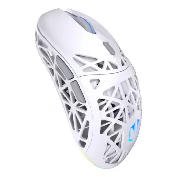 Belaidė žaidimų pelė ENDORFY LIV Onyx White – Bluetooth/2,4 GHz, 12000 DPI, ambidekstrinė, aRGB apšvietimas, 6 mygtukai, USB-A/USB-C laidas