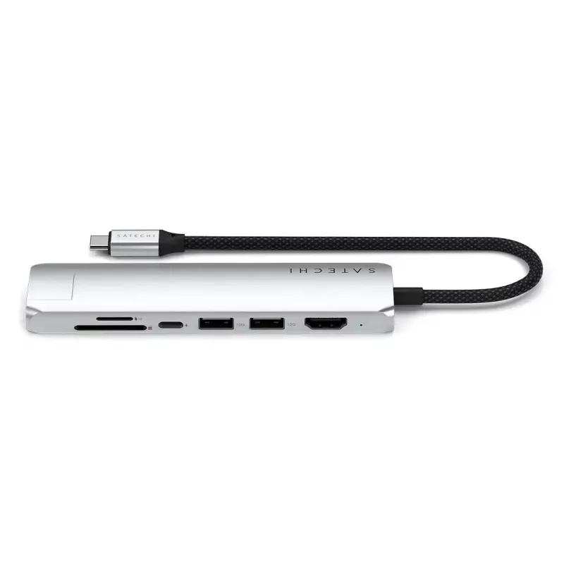 USB Type-C stotelė Satechi ST-P7SS su HDMI, USB 3.2 Gen 2, Gigabit Ethernet — 10000 Mbit/s, 4K@60Hz, sidabrinė