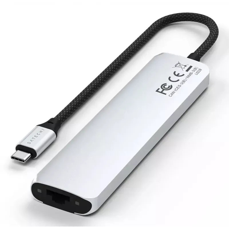 USB Type-C stotelė Satechi ST-P7SS su HDMI, USB 3.2 Gen 2, Gigabit Ethernet — 10000 Mbit/s, 4K@60Hz, sidabrinė