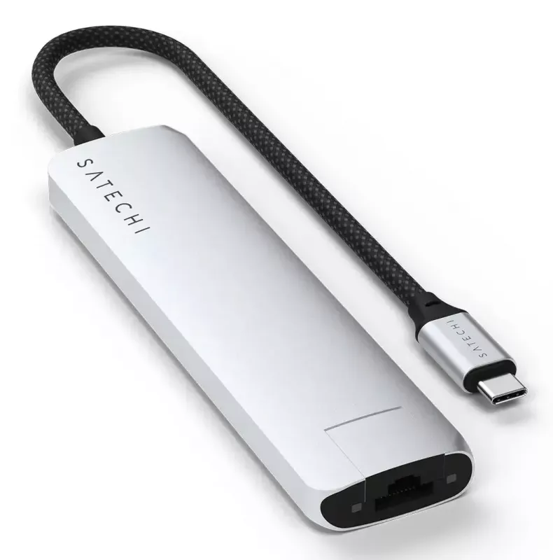 USB Type-C stotelė Satechi ST-P7SS su HDMI, USB 3.2 Gen 2, Gigabit Ethernet — 10000 Mbit/s, 4K@60Hz, sidabrinė
