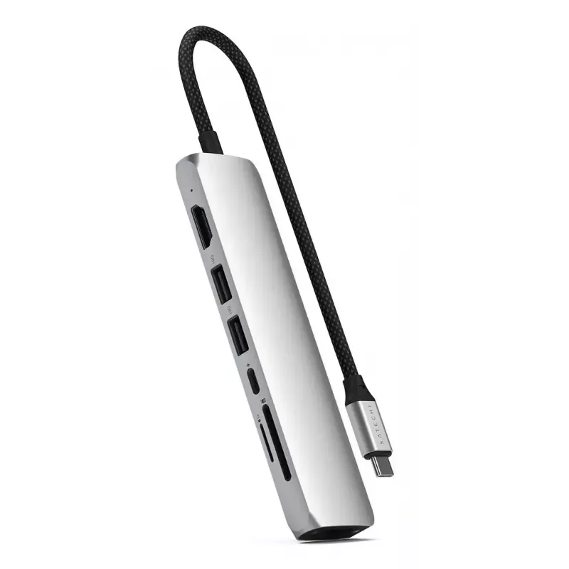 USB Type-C stotelė Satechi ST-P7SS su HDMI, USB 3.2 Gen 2, Gigabit Ethernet — 10000 Mbit/s, 4K@60Hz, sidabrinė