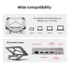 Unitek D1109A sulankstoma sukama nešiojamo kompiuterio paceliama pakura su USB-C šakotuvu, HDMI 4K, PD 100 W, iki 17 colių (43,2 cm)